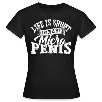 Mikropenis Kleiner Penis Sex Schwanz Club Micro - Frauen T-Shirt - Schwarz - Vorne - AI Model Female 172 dark (172cm)
