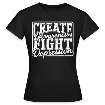depression depressive sad idea unglückl - Women's T-Shirt - black - Front - AI Model Female 172 dark (172cm)