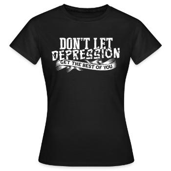 depression depressive sad gift idea unfortunate - Women's T-Shirt - black - Front - AI Model Female 172 dark (172cm)