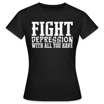 depression depressive sad idea unglückl - Women's T-Shirt - black - Front - AI Model Female 172 dark (172cm)