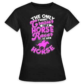pferderennen pferd reiten pferde reiter geschenk g - Frauen T-Shirt - Schwarz - Vorne - AI Model Female 172 dark (172cm)