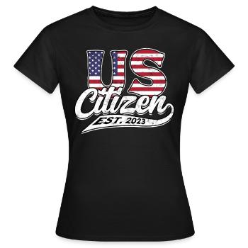 États-Unis Amérique Immigrants Citoyens américains FL américain - T-shirt Femme - noir - Devant - AI Model Female 172 dark (172cm)
