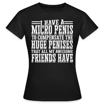 Mikropenis Kleiner Penis Sex Schwanz Club Micro - Frauen T-Shirt - Schwarz - Vorne - AI Model Female 172 dark (172cm)