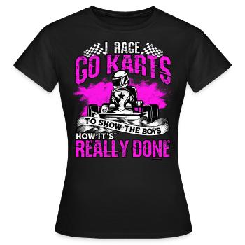 Kart conduite de kart pilotes de course Pilotes de course - T-shirt Femme - noir - Devant - AI Model Female 172 dark (172cm)