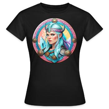 Fiers Vikings en Germania Shieldmaiden - T-shirt Femme - noir - Devant - AI Model Female 172 dark (172cm)