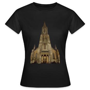 Ulm Minster - T-shirt Femme - noir - Devant - AI Model Female 172 dark (172cm)