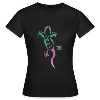 Echse - Frauen T-Shirt - Schwarz - Vorne - AI Model Female 172 dark (172cm)