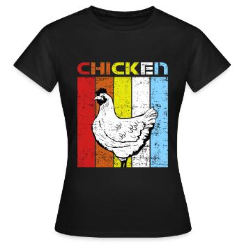 Huhn Henne - Frauen T-Shirt - Schwarz - Vorne - AI Model Female 172 dark (172cm)