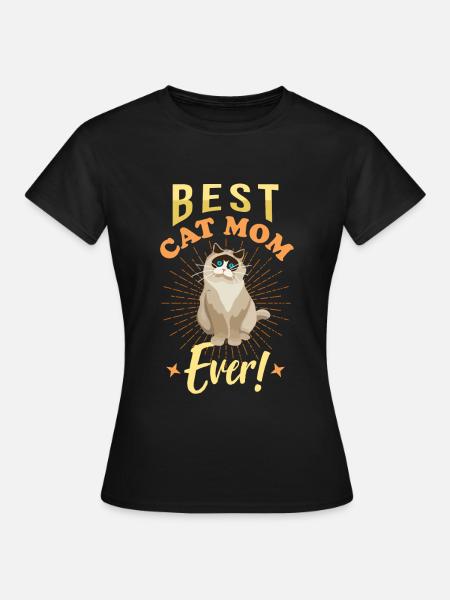 Mom cat mother cat - Women's T-Shirt - black