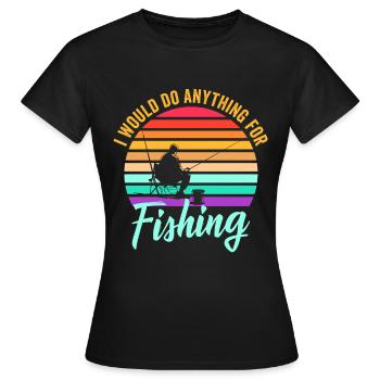 Poissons de pêche Petri Heil - T-shirt Femme - noir - Devant - AI Model Female 172 dark (172cm)