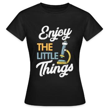 Science Research Microscope - Women's T-Shirt - black - Front - AI Model Female 172 dark (172cm)