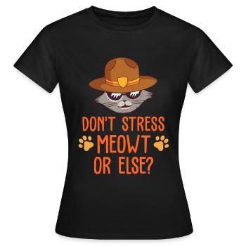 Katze Kater - Frauen T-Shirt - Schwarz - Vorne - AI Model Female 172 dark (172cm)