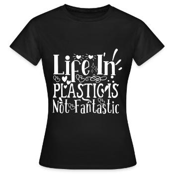 Plastik Umweltschutz - Frauen T-Shirt - Schwarz - Vorne - AI Model Female 172 dark (172cm)