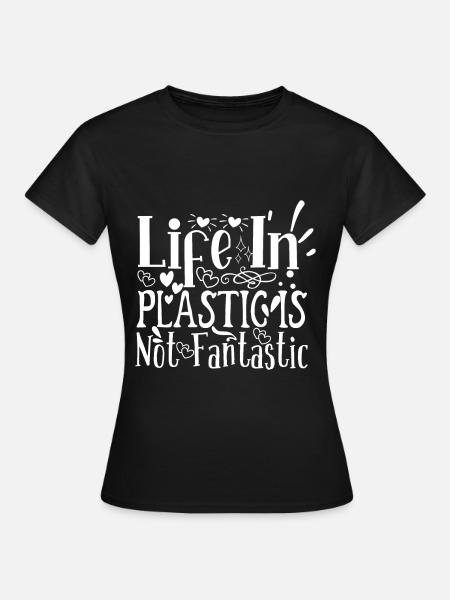 Plastik Umweltschutz - Frauen T-Shirt - Schwarz