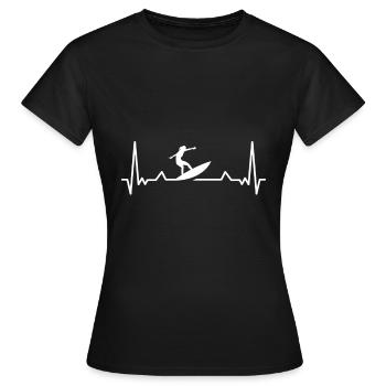 Surferin surfergirl - Frauen T-Shirt - Schwarz - Vorne - AI Model Female 172 dark (172cm)