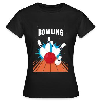 Bowling - Frauen T-Shirt - Schwarz - Vorne - AI Model Female 172 dark (172cm)