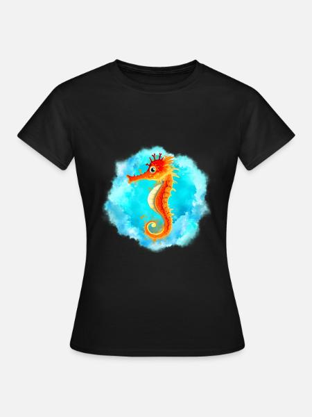 Seepferd - Frauen T-Shirt - Schwarz