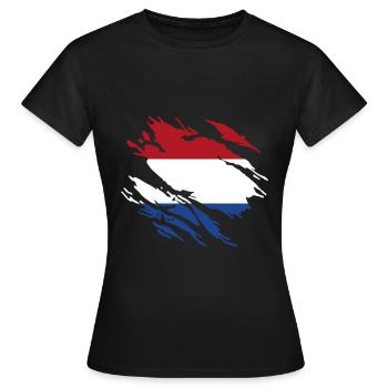 Pays-Bas Pavillon - T-shirt Femme - noir - Devant - AI Model Female 172 dark (172cm)