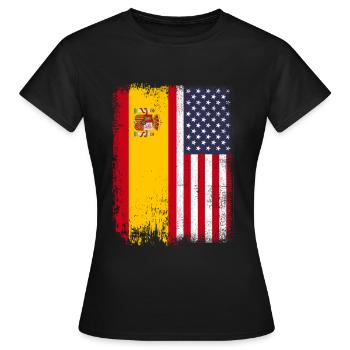 Drapeau espagnol des États-Unis d'Amérique - T-shirt Femme - noir - Devant - AI Model Female 172 dark (172cm)