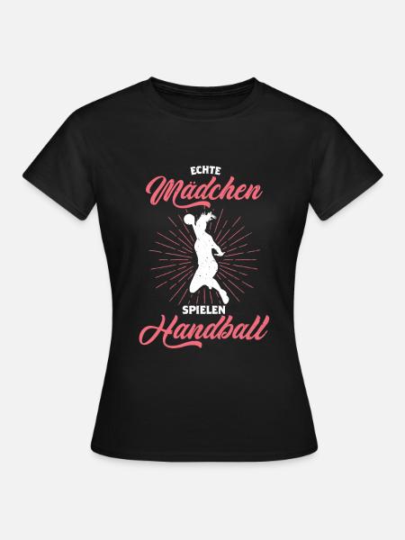 Mädchen spielen Handball Geschenk - Frauen T-Shirt - Schwarz