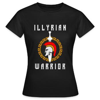 Albanien Illyrian Warrior Autochthonous Kosovar - Frauen T-Shirt - Schwarz - Vorne - AI Model Female 172 dark (172cm)