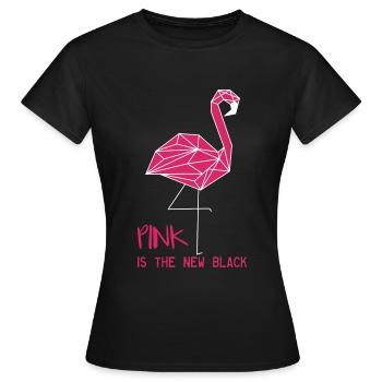 Flamingo pink is the new black - Frauen T-Shirt - Schwarz - Vorne - AI Model Female 172 dark (172cm)