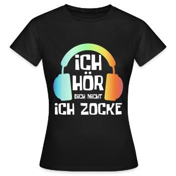 Gaming Zocken Zocker - Frauen T-Shirt - Schwarz - Vorne - AI Model Female 172 dark (172cm)