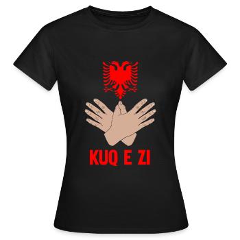 Albanien Adler Handzeichen Kosova Kuq E zi Albaner - Frauen T-Shirt - Schwarz - Vorne - AI Model Female 172 dark (172cm)
