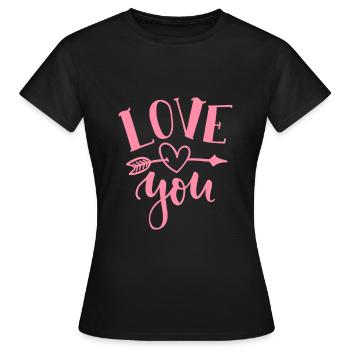 Ich liebe Dich - Frauen T-Shirt - Schwarz - Vorne - AI Model Female 172 dark (172cm)