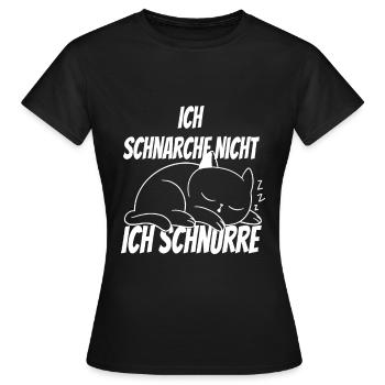 Ich schnarche nicht ich schnurre - Frauen T-Shirt - Schwarz - Vorne - AI Model Female 172 dark (172cm)
