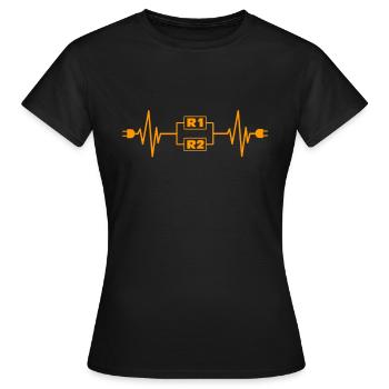 Electrician Profession ECG Tension Craftsman Gift - Women's T-Shirt - black - Front - AI Model Female 172 dark (172cm)