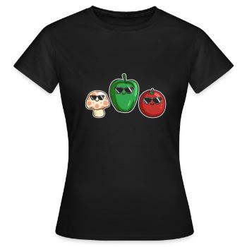 Veggies Sunglasses Gardening Vegetables - Frauen T-Shirt - Schwarz - Vorne - AI Model Female 172 dark (172cm)
