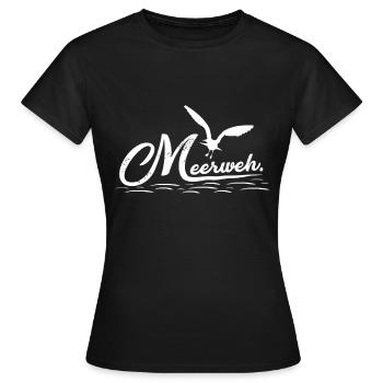 Meerweh Reisen Ostsee Nordsee Urlaub Meer Strand - Frauen T-Shirt - Schwarz - Vorne - AI Model Female 172 dark (172cm)