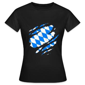 DRAPEAU BAVAROIS DRAPEAU BAVAROIS DIAMANT BAVIÈRE - T-shirt Femme - noir - Devant - AI Model Female 172 dark (172cm)