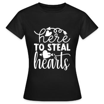 Here To Steal Hearts - Women's T-Shirt - black - Front - AI Model Female 172 dark (172cm)