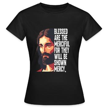 car on leur montrera miséricorde Jésus-Christ - T-shirt Femme - noir - Devant - AI Model Female 172 dark (172cm)