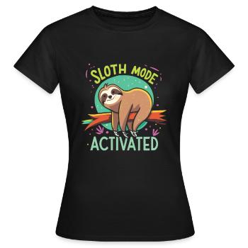 Mode paresseux activé Paresseux drôle - T-shirt Femme - noir - Devant - AI Model Female 172 dark (172cm)