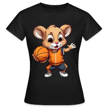 Basketball Mäuschen - Frauen T-Shirt - Schwarz - Vorne - AI Model Female 172 dark (172cm)