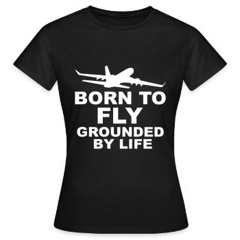 Né pour voler - T-shirt Femme - noir - Devant - AI Model Female 172 dark (172cm)