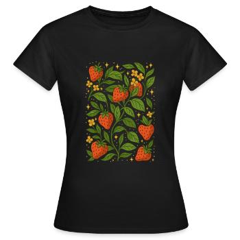 Fraise Amour Été - T-shirt Femme - noir - Devant - AI Model Female 172 dark (172cm)