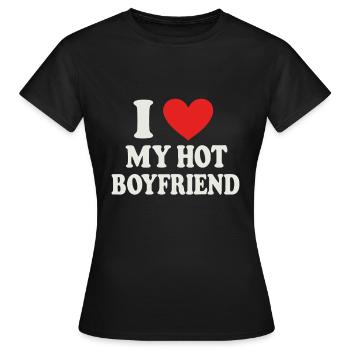 J’aime mon petit ami chaud – Design de déclaration - T-shirt Femme - noir - Devant - AI Model Female 172 dark (172cm)