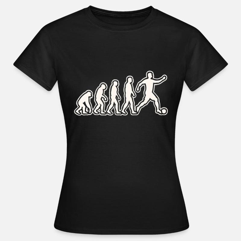 Evolution til at blive fodboldspiller - Dame-T-shirt - sort