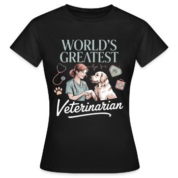 worlds greatest veterinarian - Women's T-Shirt - black - Front - AI Model Female 172 dark (172cm)