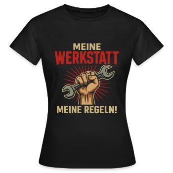 Mon atelier, mes règles ! - T-shirt Femme - noir - Devant - AI Model Female 172 dark (172cm)