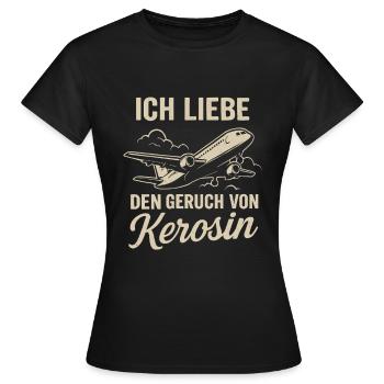 J’adore l’odeur du kérosène - T-shirt Femme - noir - Devant - AI Model Female 172 dark (172cm)