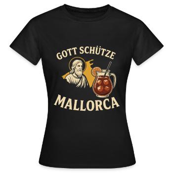 Que Dieu bénisse Majorque – Sangria & Sun - T-shirt Femme - noir - Devant - AI Model Female 172 dark (172cm)