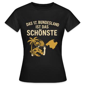 Majorque – Le plus bel État fédéral - T-shirt Femme - noir - Devant - AI Model Female 172 dark (172cm)