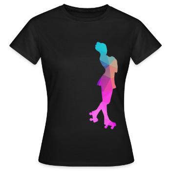 Roller Skating Roller Skate Pirouette Polygon Gift - Women's T-Shirt - black - Front - AI Model Female 172 dark (172cm)
