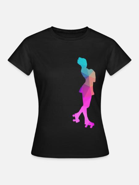 Rollkunstlauf Rollschuh Pirouette Polygon Geschenk - Frauen T-Shirt - Schwarz