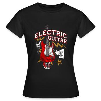 Rock Electric Guitar - Women's T-Shirt - black - Front - AI Model Female 172 dark (172cm)